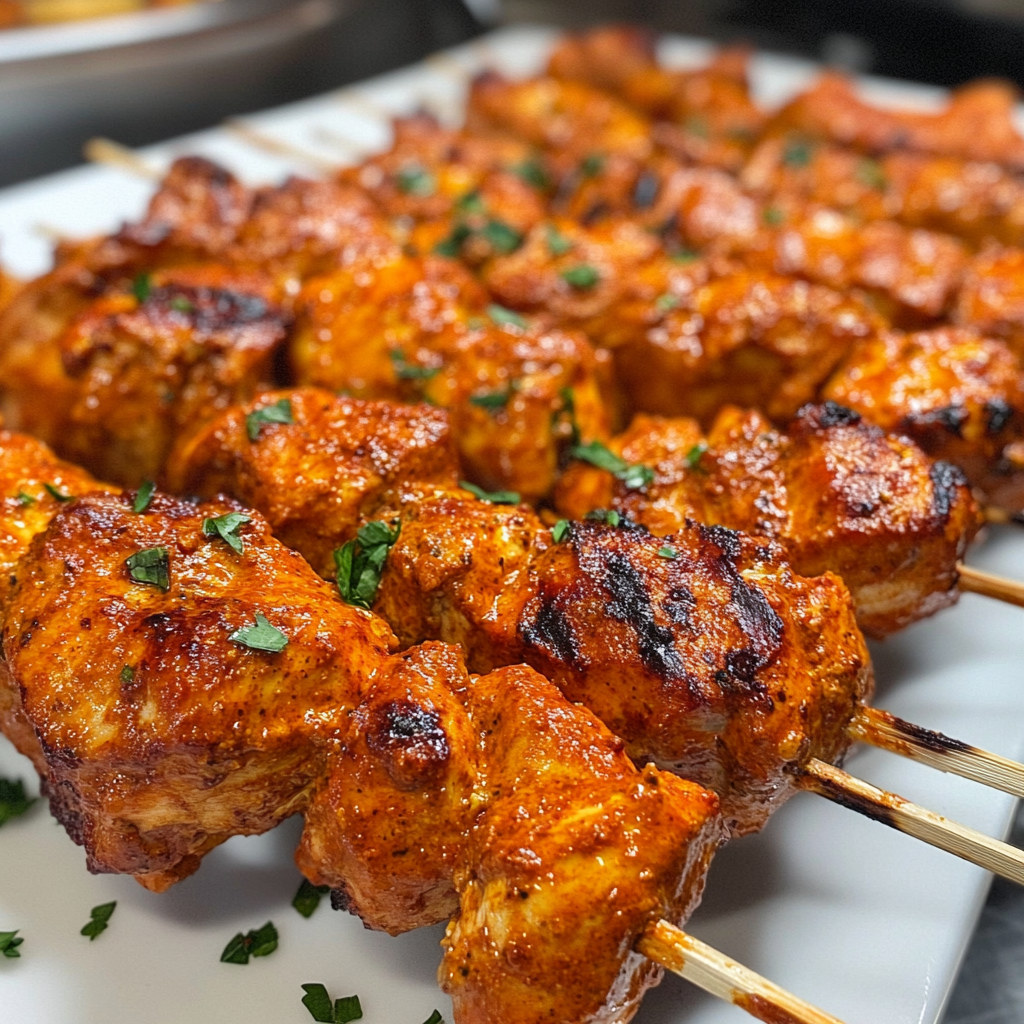 Brochettes de Poulet au Paprika & Moutarde (Spécial Barbecue)