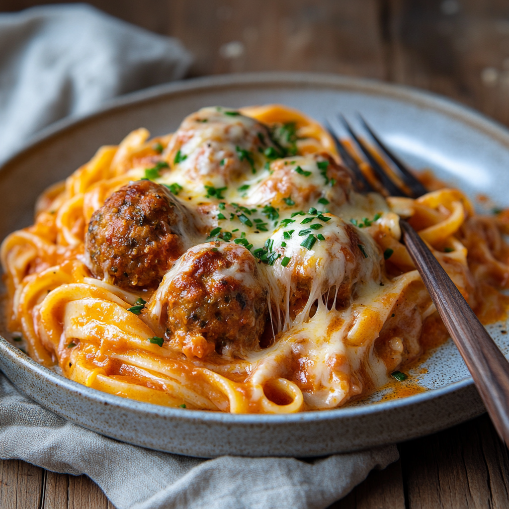 Gratin de linguine aux boulettes – La recette réconfortante et familiale par excellence !