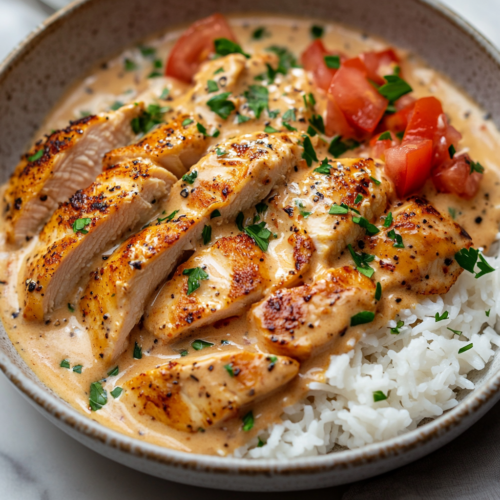 Poulet Sauce Crémeuse & Riz Moelleux
