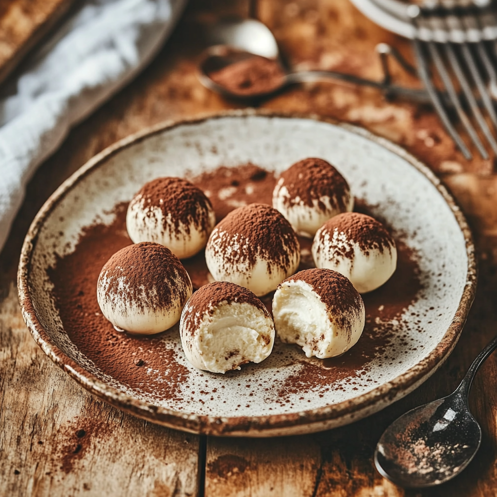 Billes de Tiramisu – bouchées fondantes au café & mascarpone