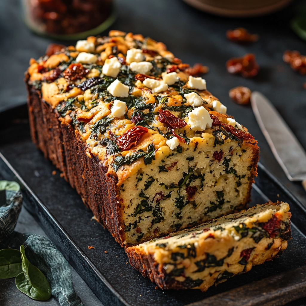 Cake Épinard, Tomates Séchées & Fêta — Moelleux et plein de soleil !