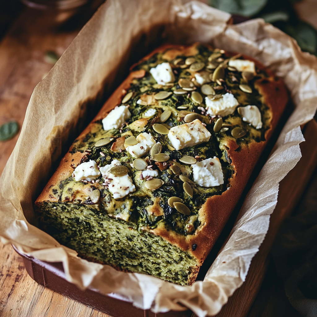Cake Épinards & Feta aux Graines – Moelleux & Sain