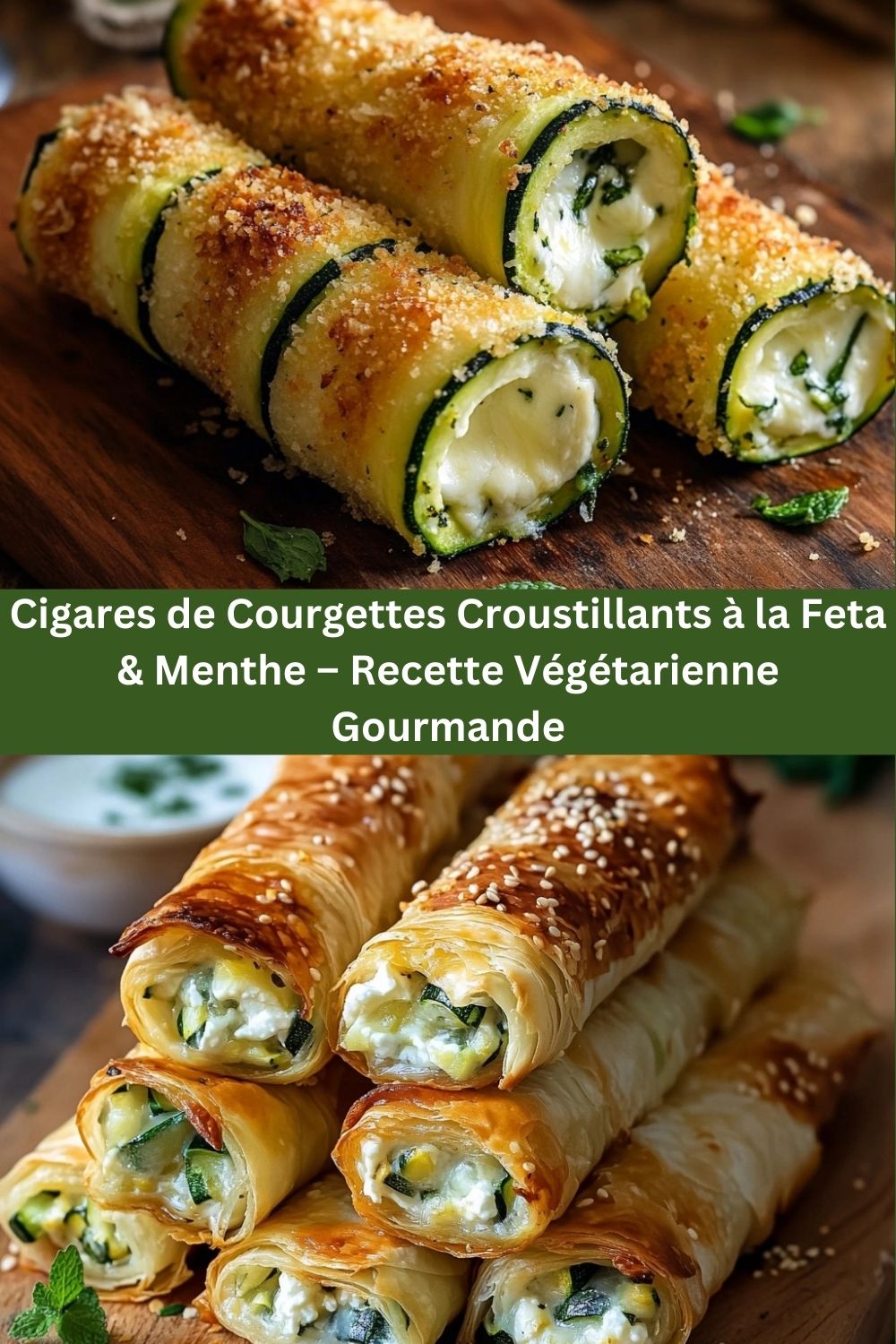 Cigares de Courgettes Croustillants à la Feta & Menthe – Recette Végétarienne Gourmande