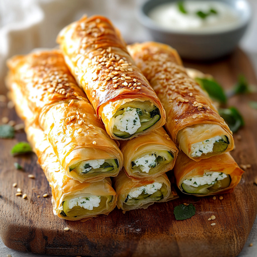 Cigares de Courgettes Croustillants à la Feta & Menthe – Recette Végétarienne Gourmande