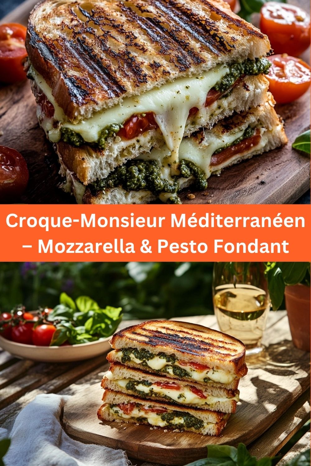 Croque-Monsieur Méditerranéen – Mozzarella & Pesto Fondant