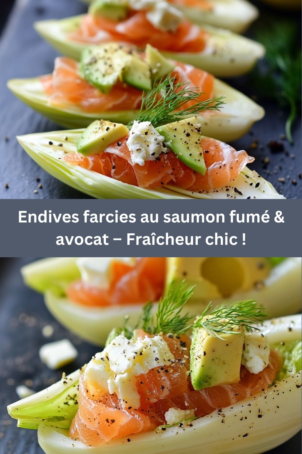 Endives farcies au saumon fumé & avocat – Fraîcheur chic !