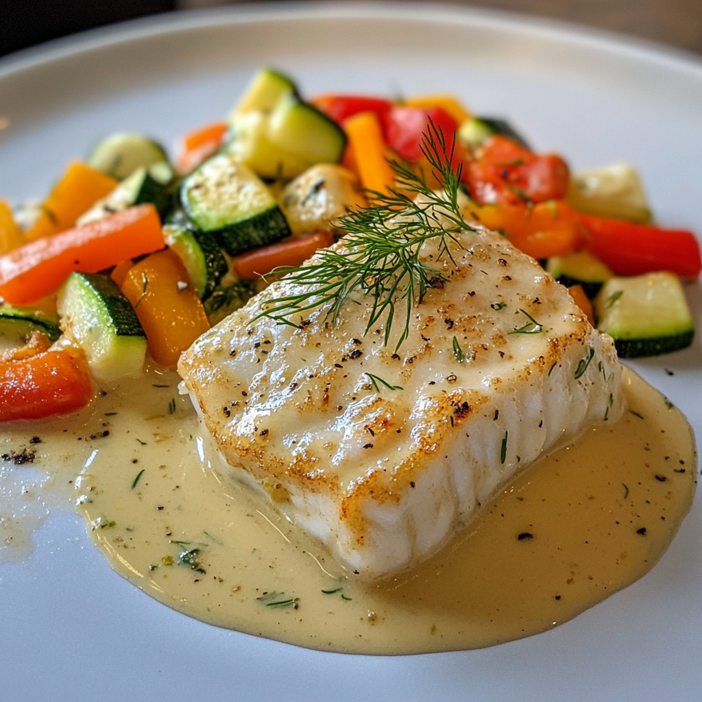 Filets de cabillaud au four à la crème et légumes rôtis – facile et savoureux