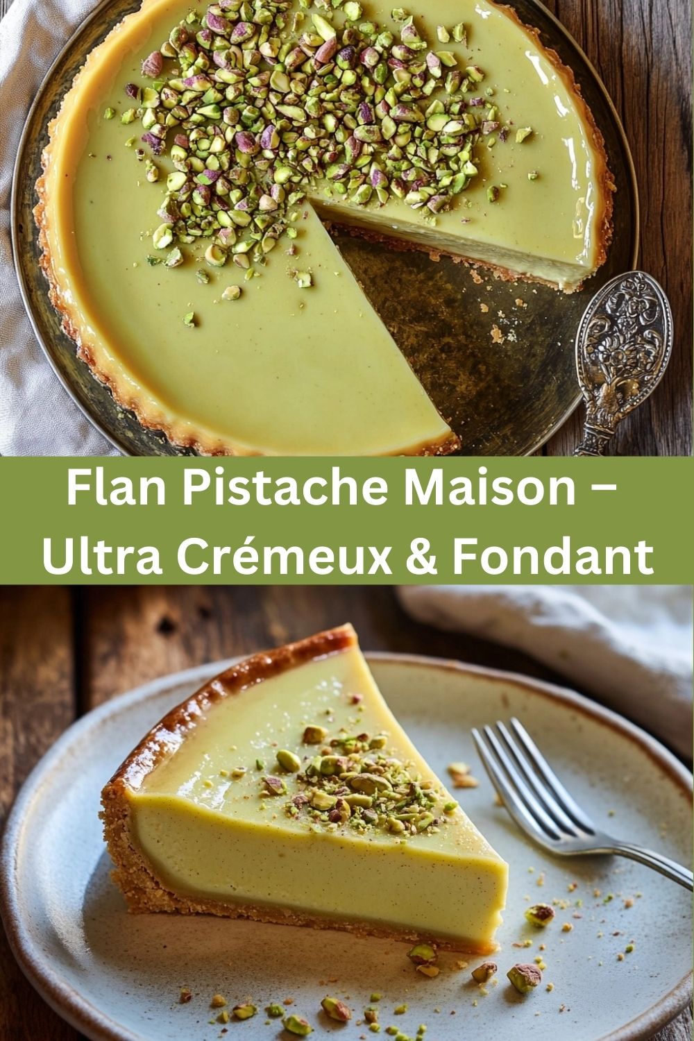 Flan Pistache Maison – Ultra Crémeux & Fondant
