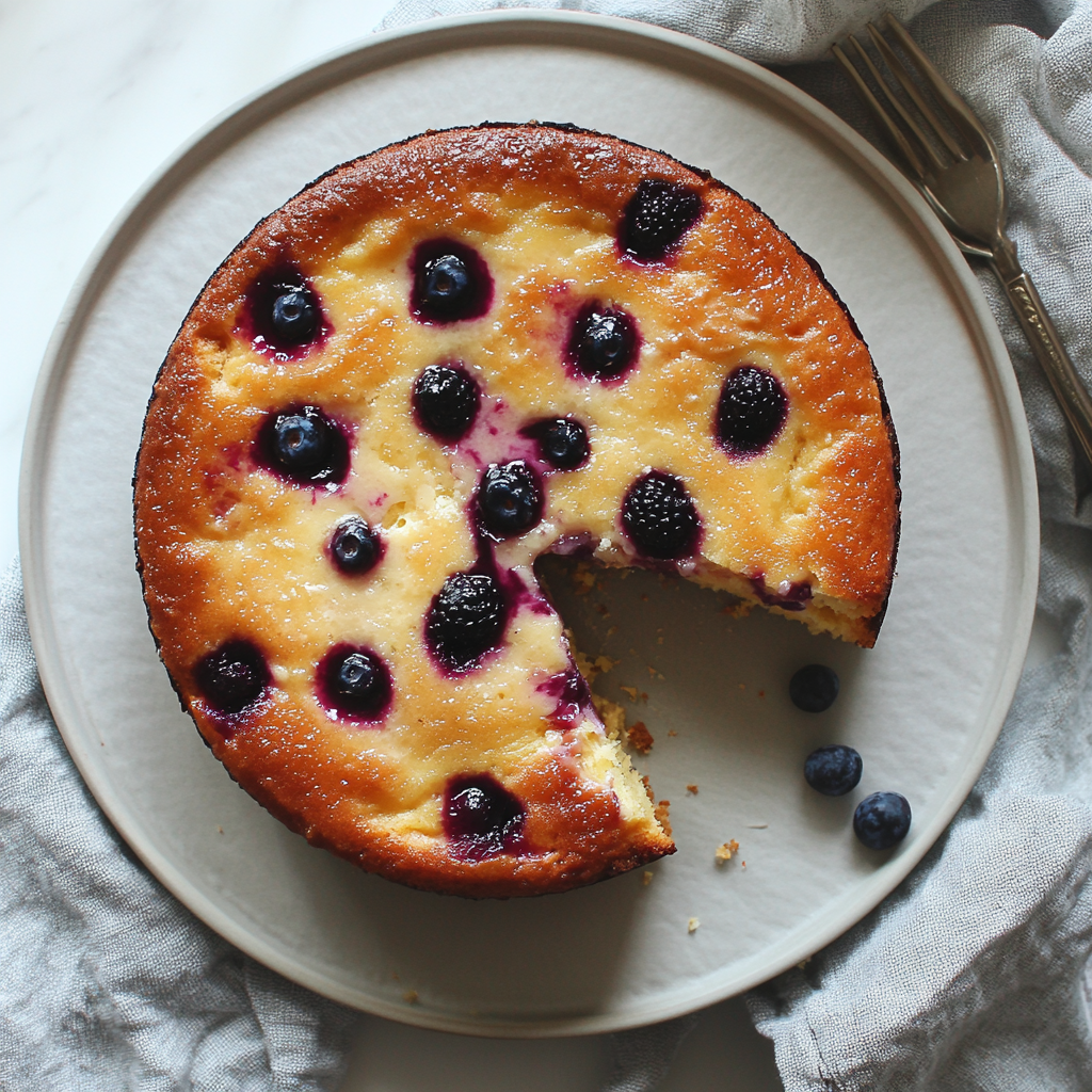 Gâteau au Yaourt aux Myrtilles – Moelleux, facile et fruité