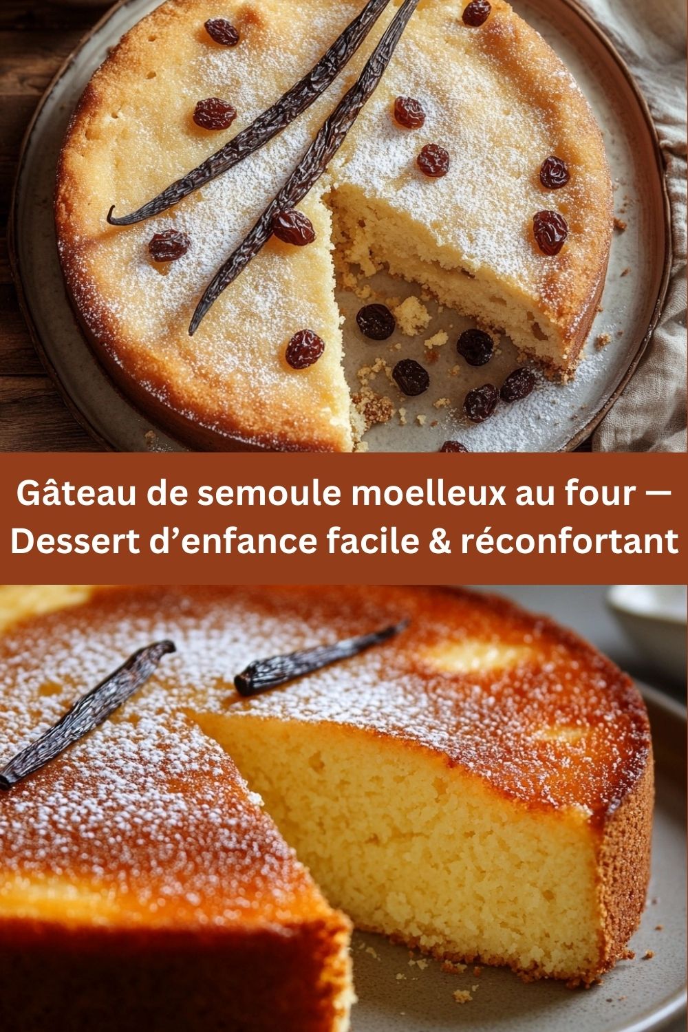 Gâteau de semoule moelleux au four — dessert d’enfance facile & réconfortant