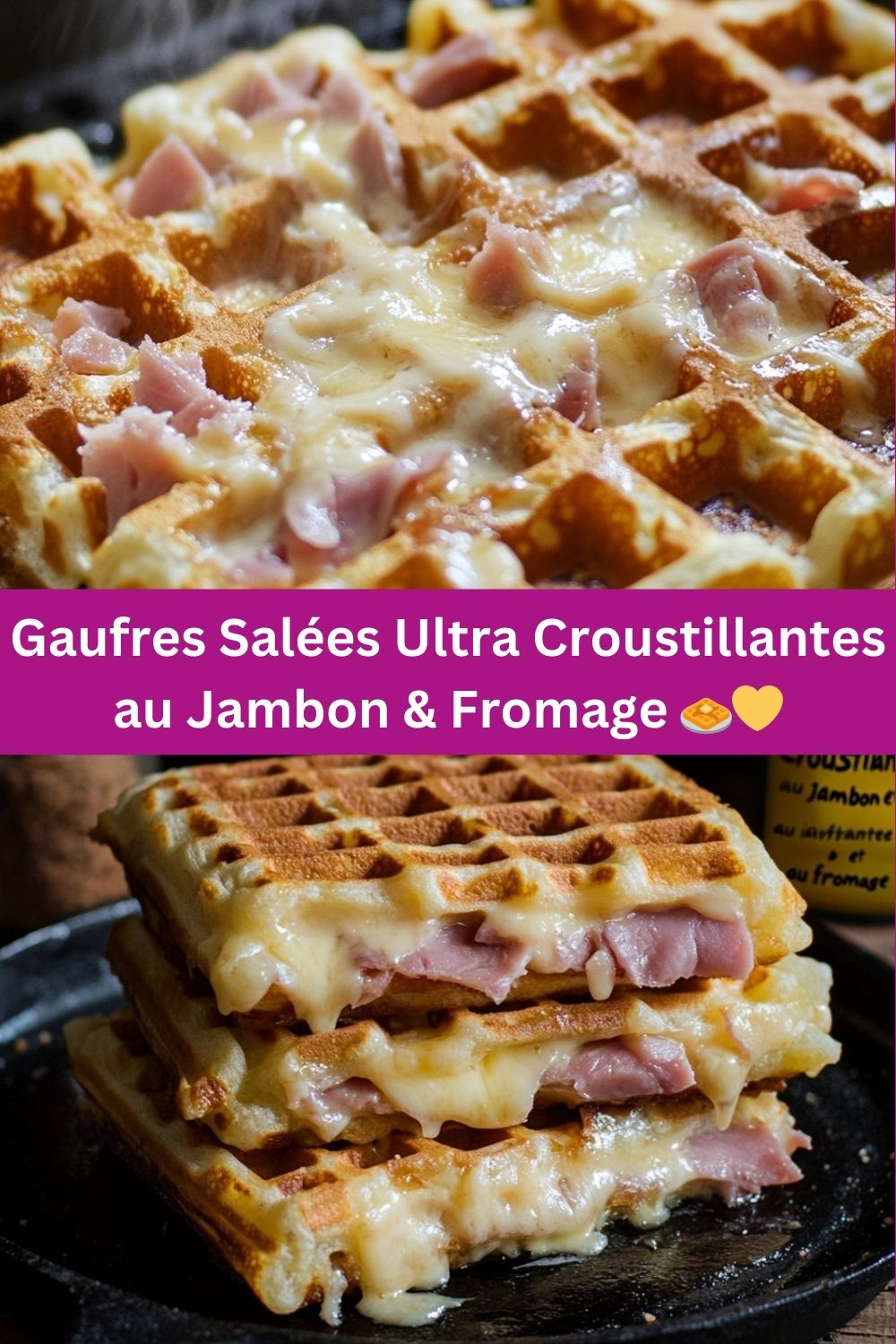 Gaufres Salées Ultra Croustillantes au Jambon & Fromage 