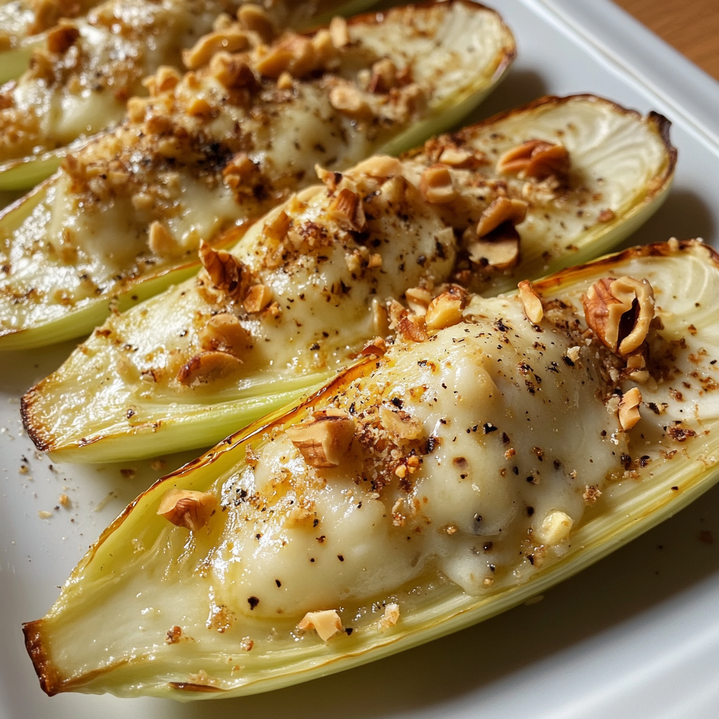Gratin d’Endives au Roquefort & Noix — Une Recette Végétarienne de Caractère