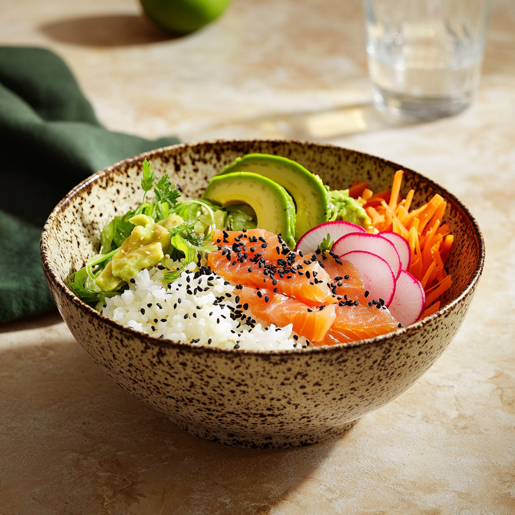 Poke Bowl au Saumon Fumé — Fraîcheur, Couleurs & Sain Gourmand