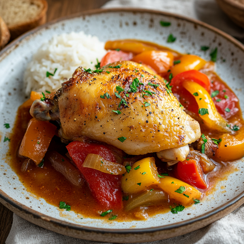 Poulet Basquaise Traditionnel – Recette du Sud-Ouest Pleine de Soleil