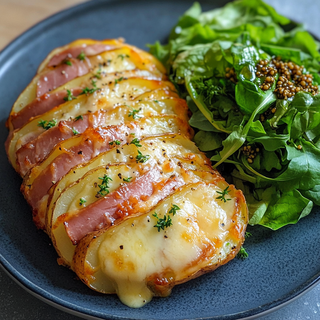Rôti de Pommes de Terre Ultra Fondant au Jambon et Fromage — Recette Gourmande