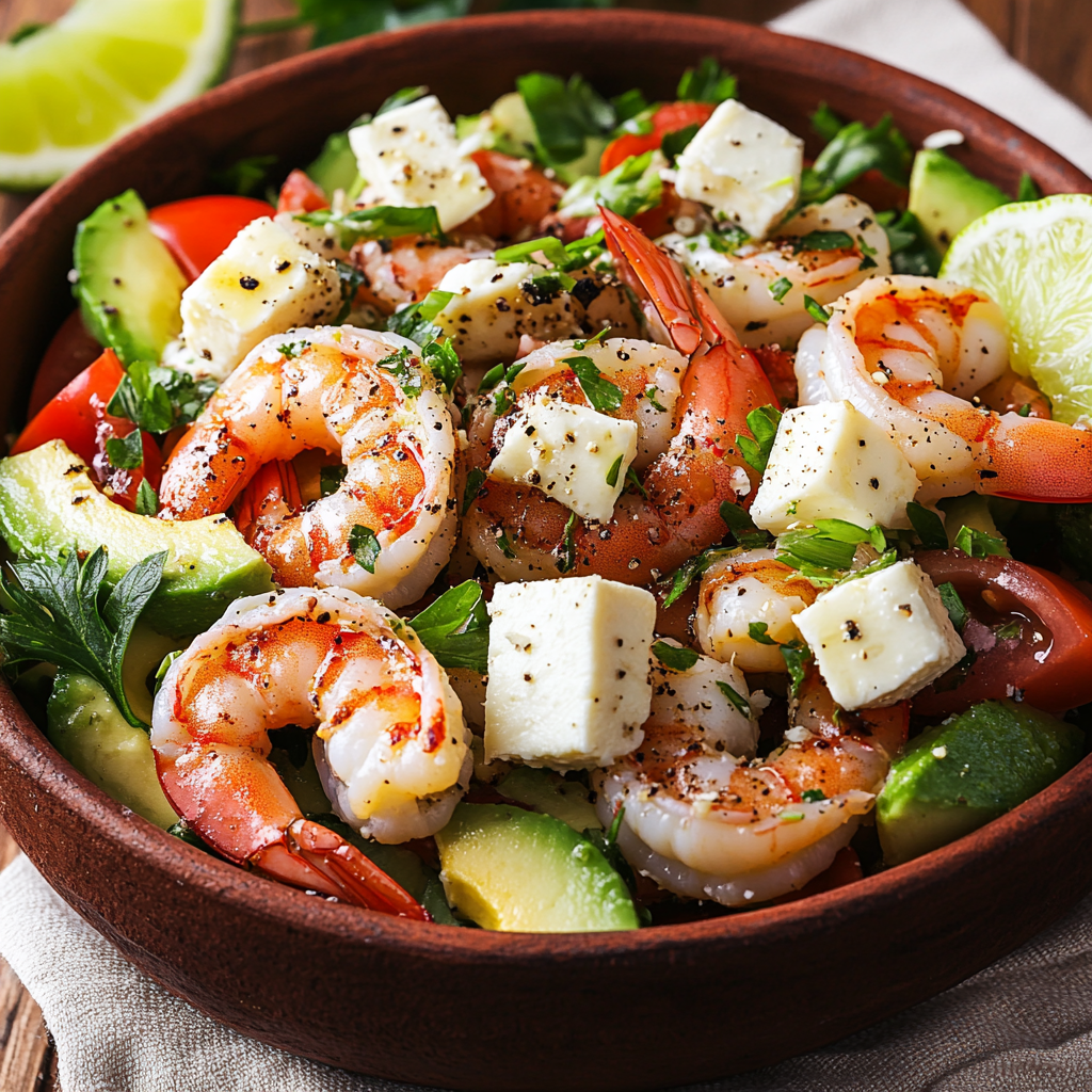 Salade Fraîcheur aux Crevettes, Avocat & Cœurs de Palmier | Recette estivale saine & rapide