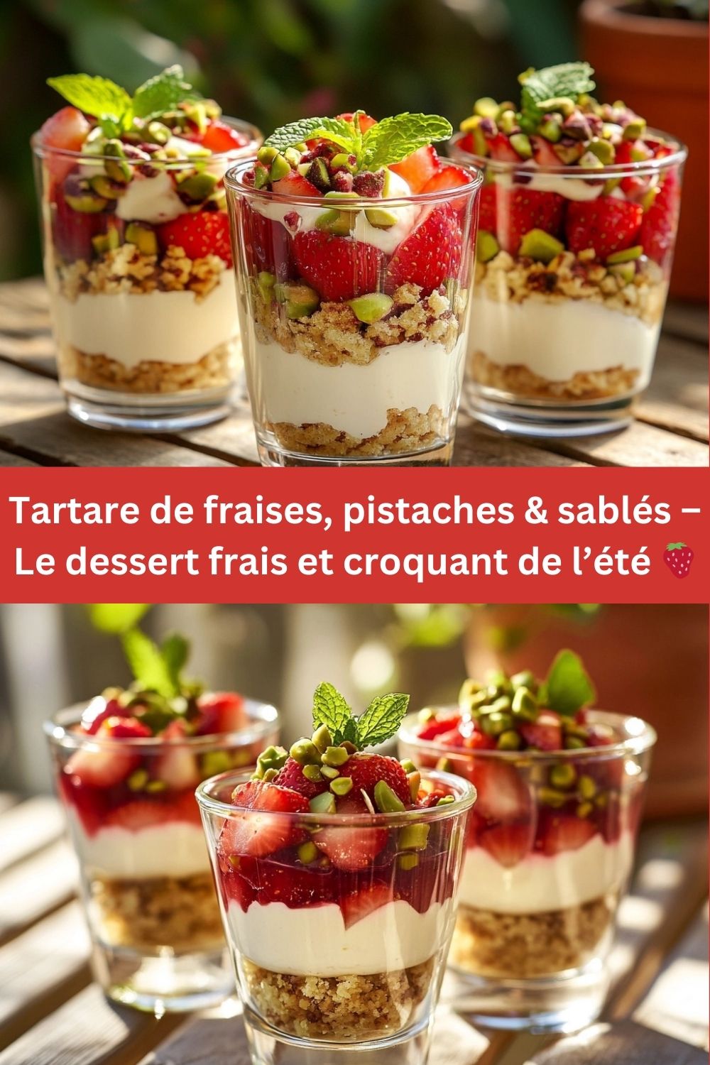 Tartare de fraises, pistaches & sablés – Le dessert frais et croquant de l’été 