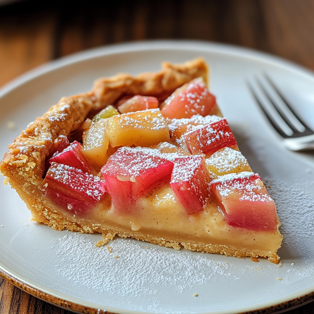 Tarte à la Rhubarbe Maison — Pâte Sablée & Crème Fondante