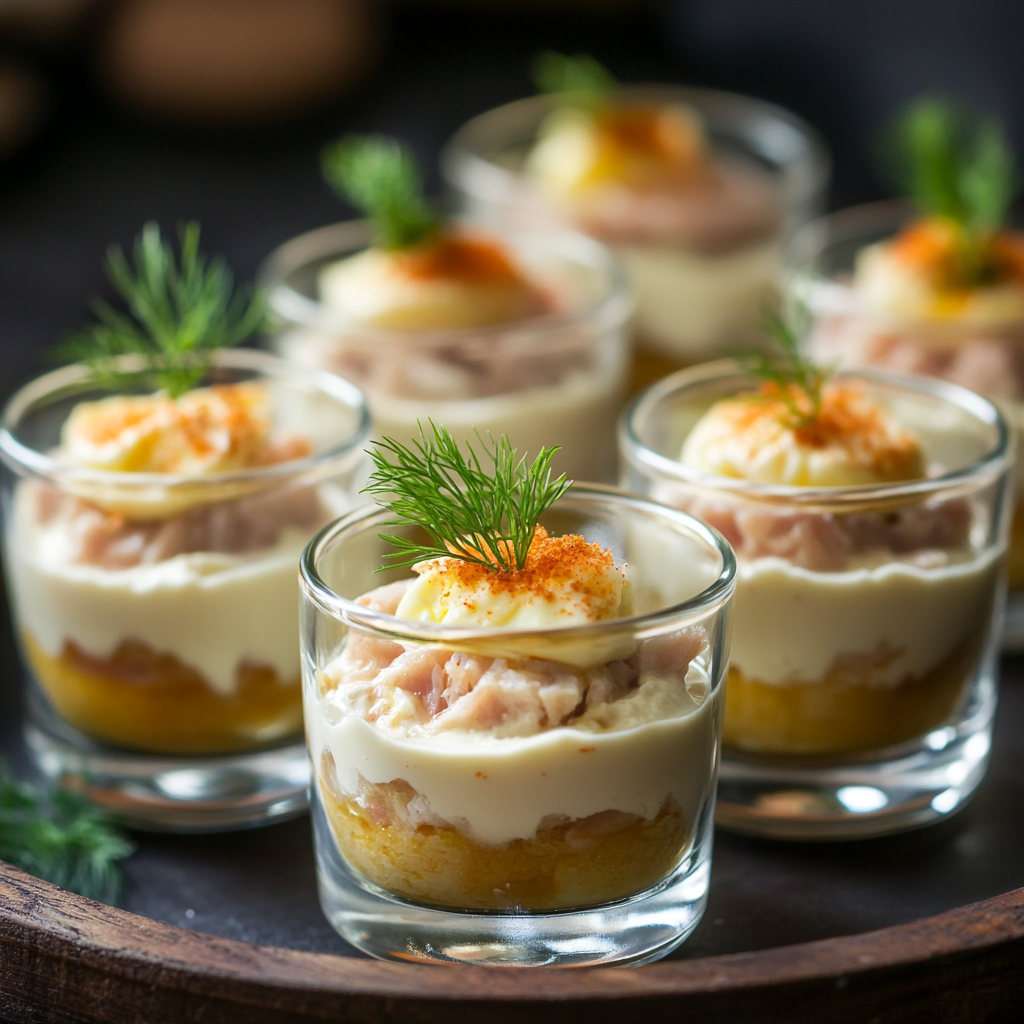 Verrines Thon, Œufs Mimosa & Mayonnaise – Fraîcheur Express pour vos Apéros Gourmands