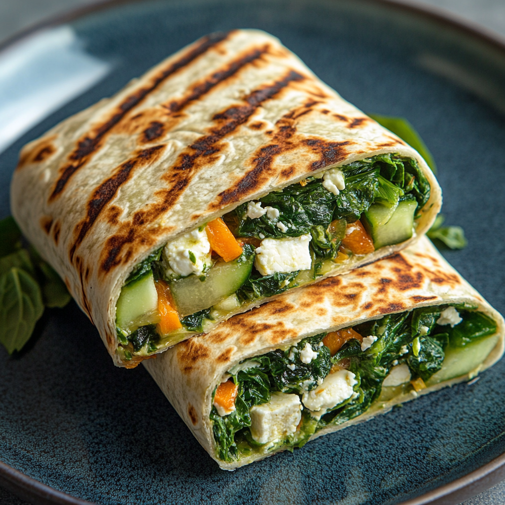 Wrap Épinards & Feta – Frais, Léger et Savoureux