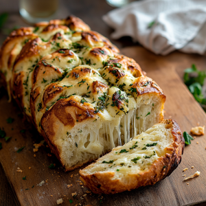 Pain à effeuiller à l’ail, persil & mozzarella - Moelleux & fondant à partager