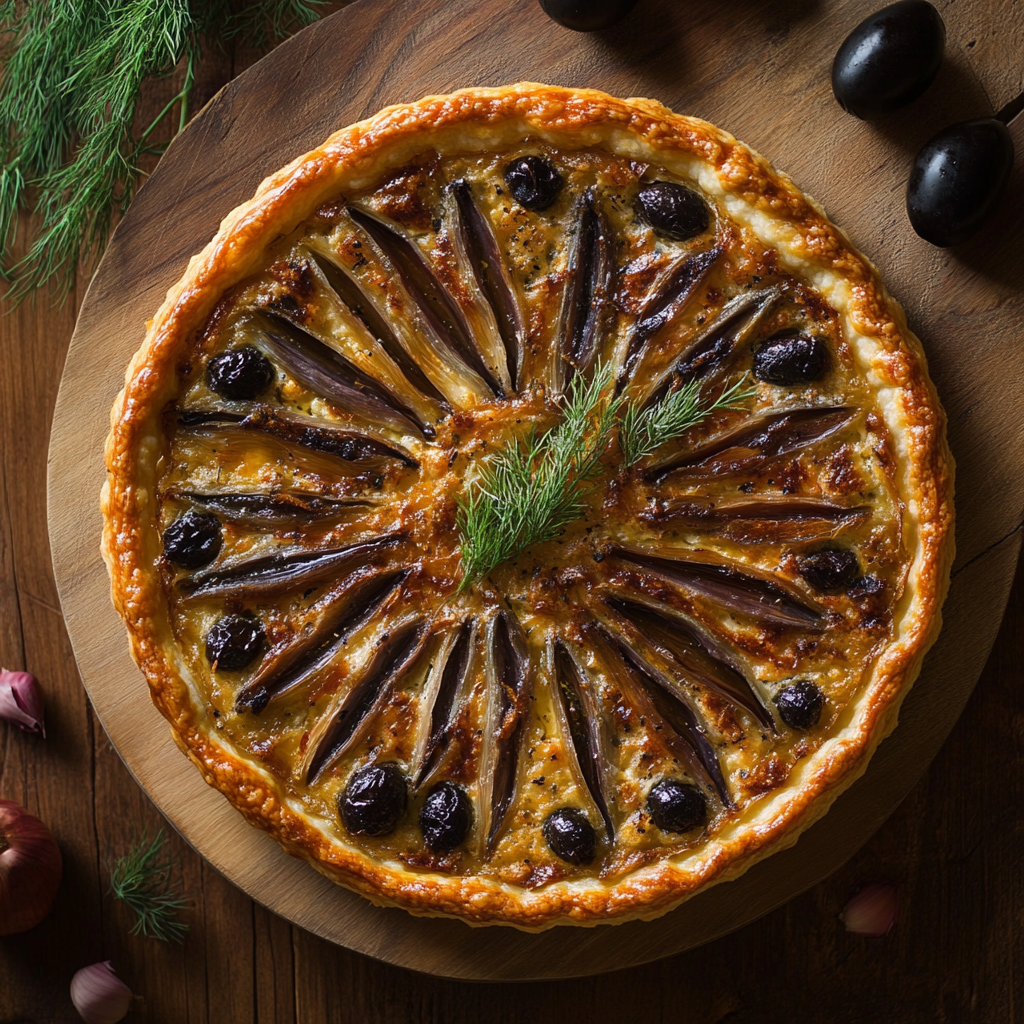 Pissaladière traditionnelle – Une tarte provençale à l’ancienne, riche en saveurs méditerranéennes !