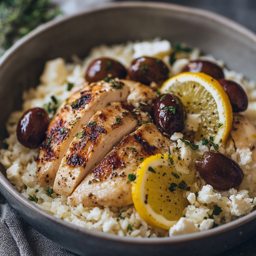Poulet Grec au Citron & Riz Parfumé – Un plat familial plein de soleil !