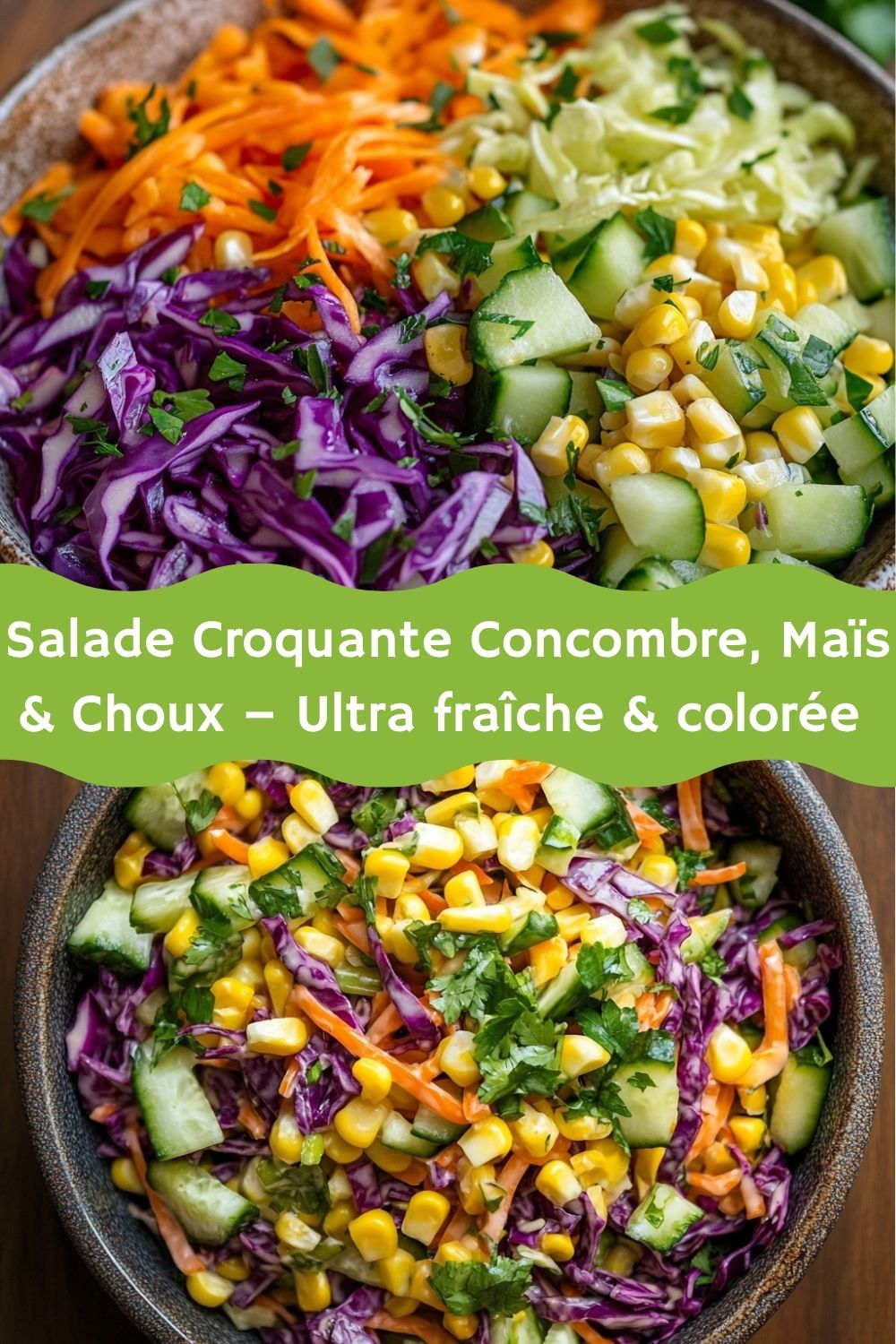 Salade Croquante Concombre, Maïs & Choux – Ultra fraîche & colorée