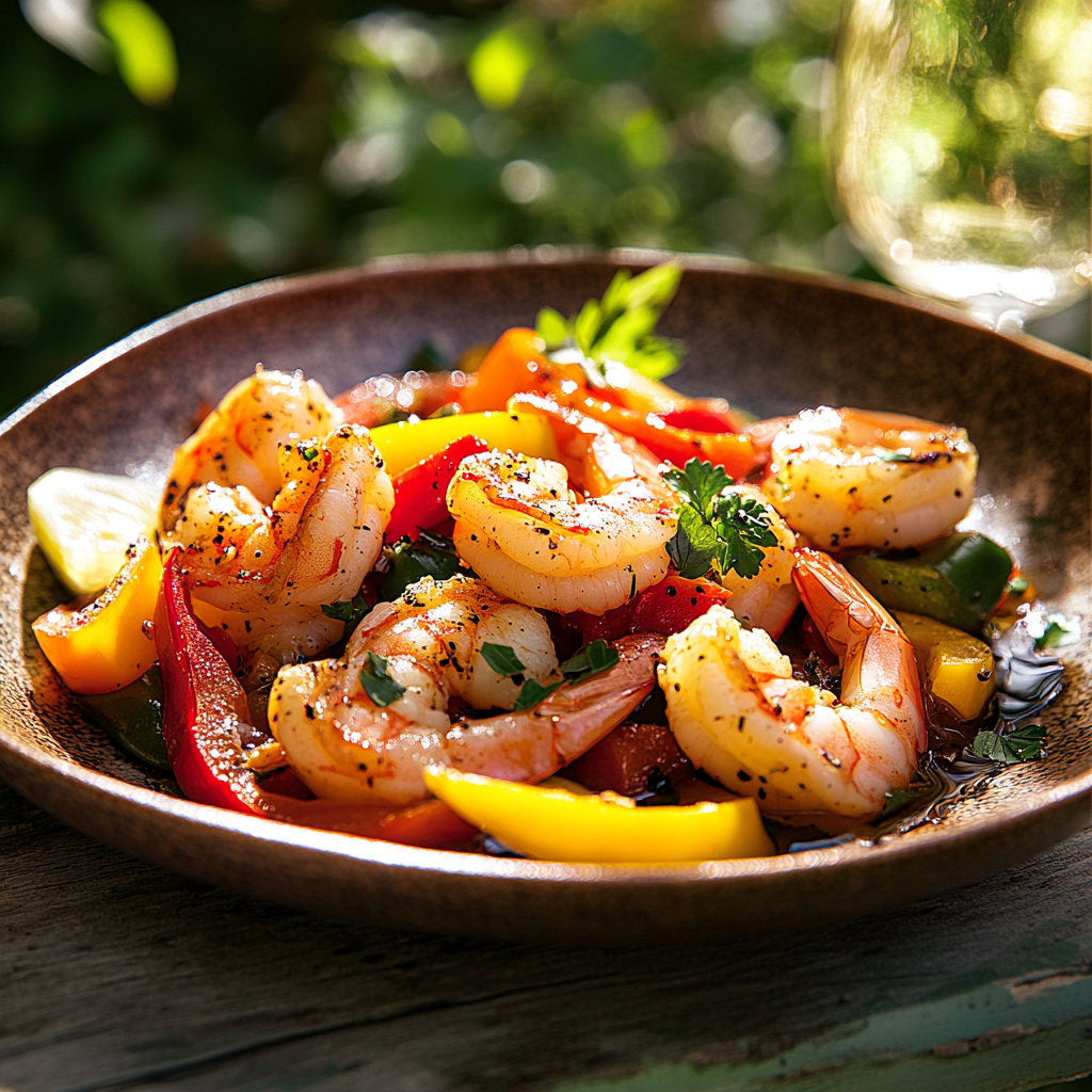 Sauté de Crevettes aux Poivrons – Recette Facile & Gourmande