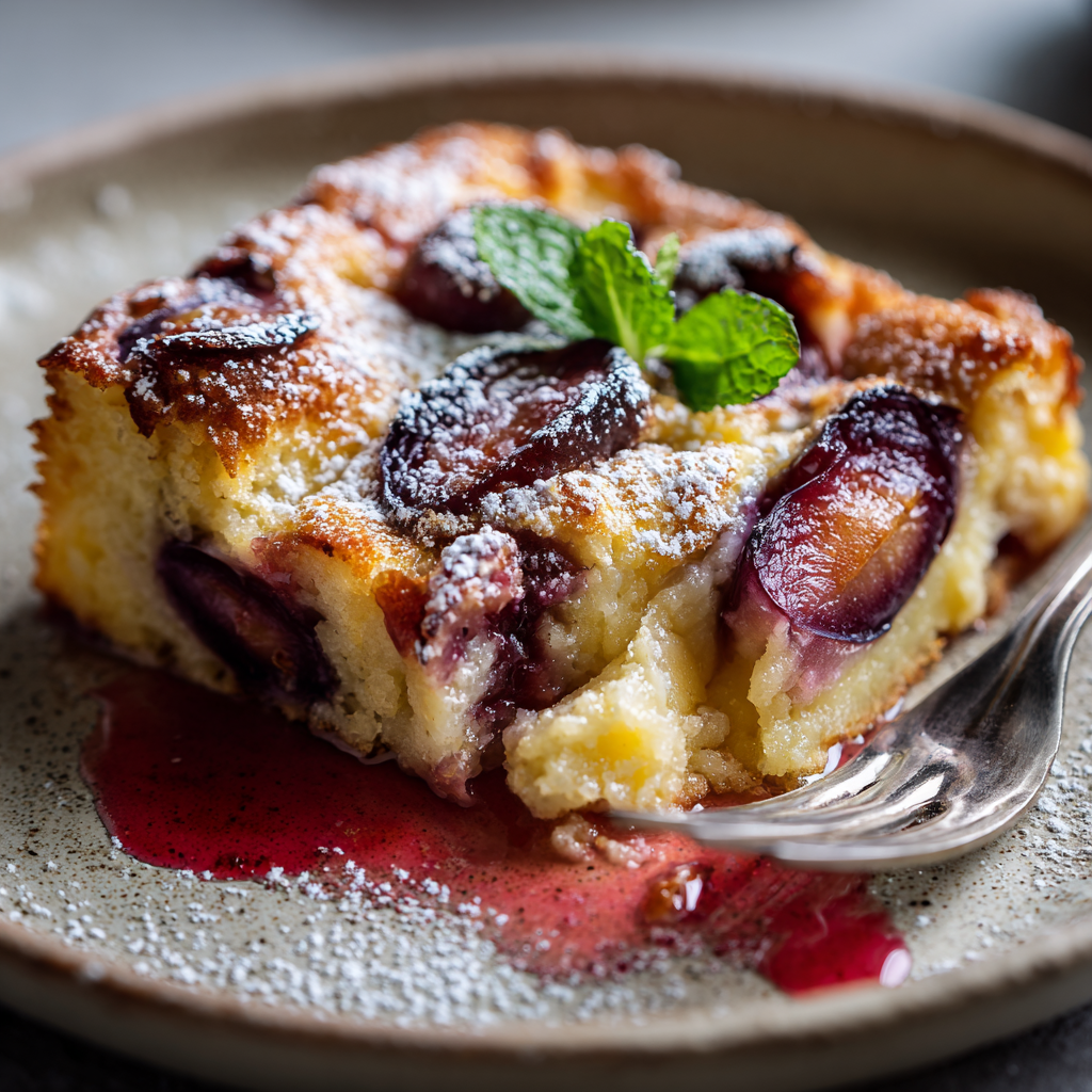 Clafoutis aux Prunes Moelleux & Fruité