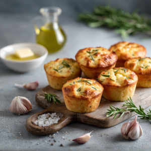 Muffins Focaccia à l’Ail et Romarin – Moelleux & Gourmands